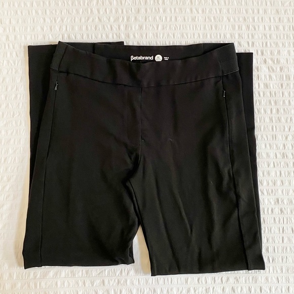 Betabrand Dress Pant Yoga Pants Straight Leg Pockets XL Petite Black - Picture 6 of 13